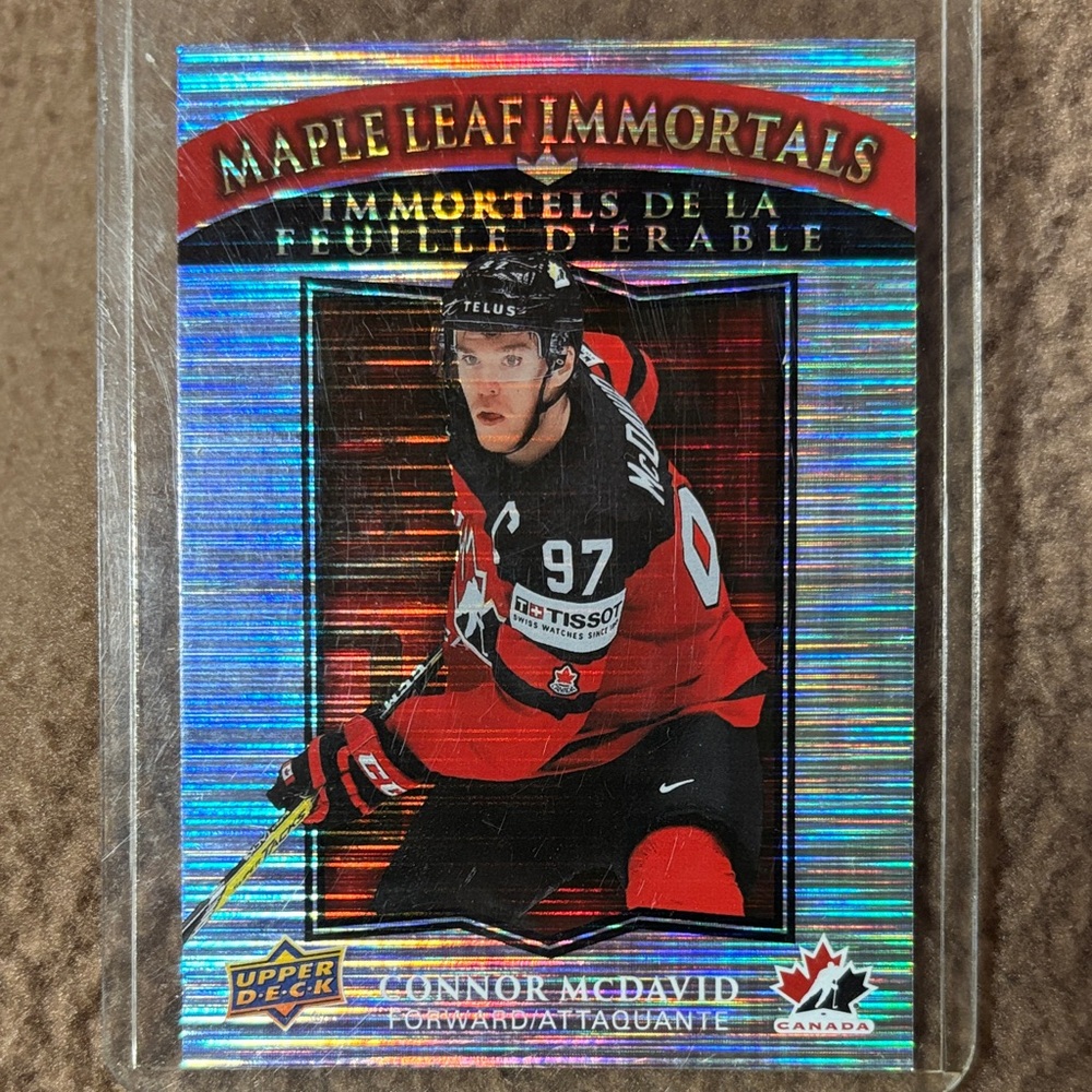 Connor McDavid Maple Leaf Immortals Hockey Card - Upper Deck - Team Canada 🇨🇦